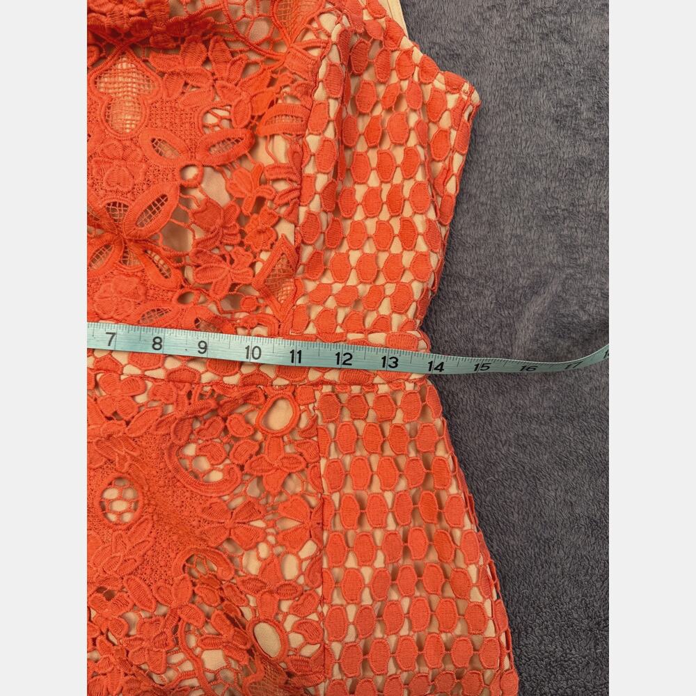 Endless Rose Coral Lace Dress Sleeveless Sheath Mini Lined Size Medium Floral - Picture 8 of 9
